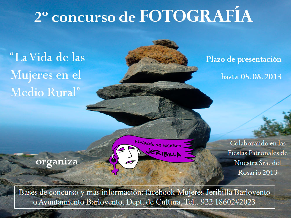 Cartel del II Concurso de fotografía «La vida de las mujeres en el medio rural». Organizado por la Asociación de Mujeres «Jeribilla».