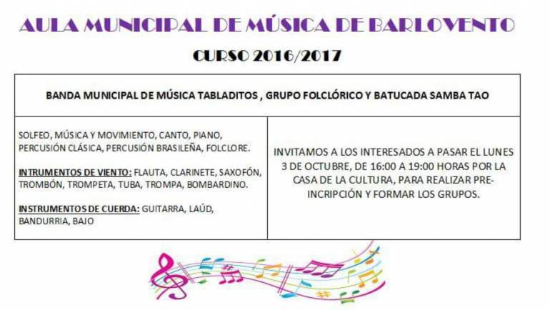 Curso 2016/2017 Aula Municipal de Música de Barlovento