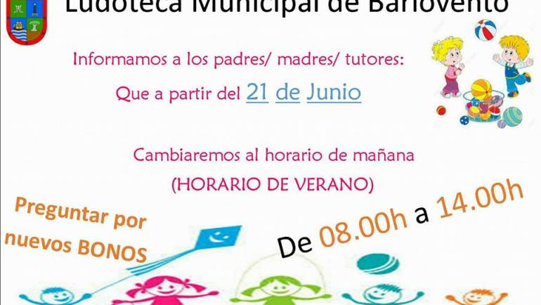 Horario de Verano de la Ludoteca de Barlovento