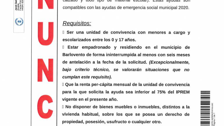 CONVOCATORIA DE AYUDAS DE EQUIPAMIENTO ESCOLAR-FECAM 2020