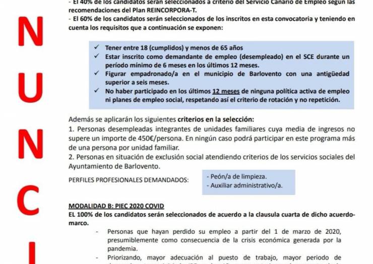 PRESELECCIÓN DE LAS PERSONAS CANDIDATOS/AS A PARTICIPAR EN EL PROGRAMA EXTRAORDINARIO DE EMPLEO (PEE) 2020-2021