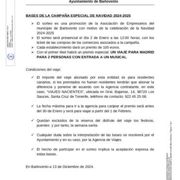 BASES DE LA CAMPAÑA ESPECIAL  DE NAVIDAD 2024-2025