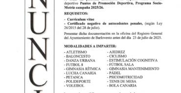 El Ayuntamiento de Barlovento informa: