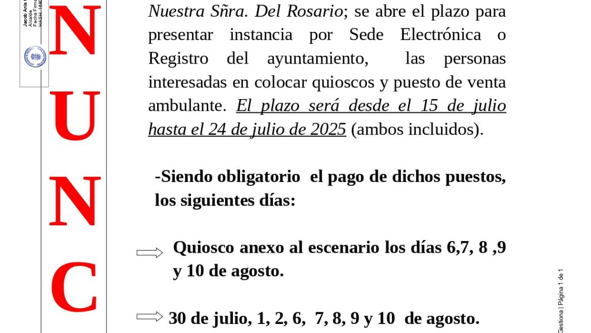 AYUNTAMIENTO DE BARLOVENTO INFORMA: