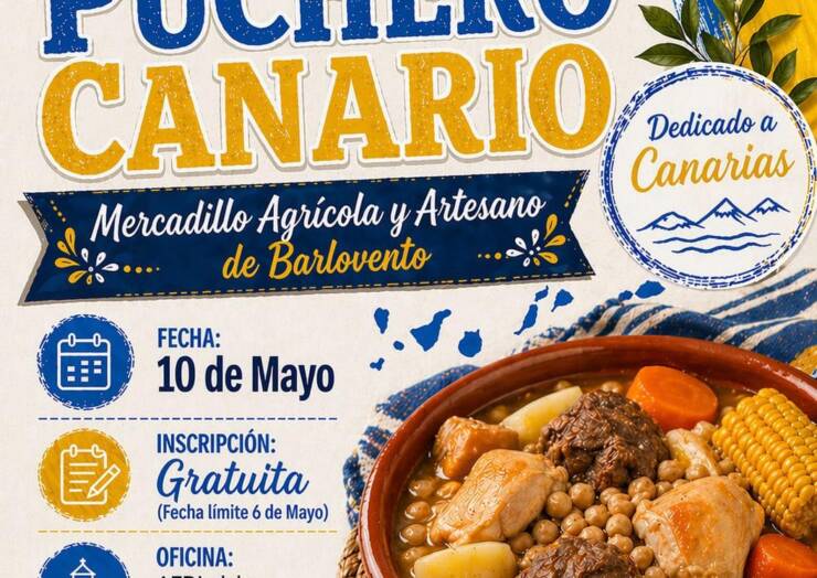 BASES DEL CONCURSO DEL PRIMER PUCHERO CANARIO EN EL MERCADILLO AGRICOLA Y ARTESANO DE BARLOVENTO EL 10 DE MAYO.
