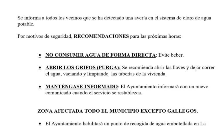 EL AYUNTAMIENTO DE BARLOVENTO INFORMA: