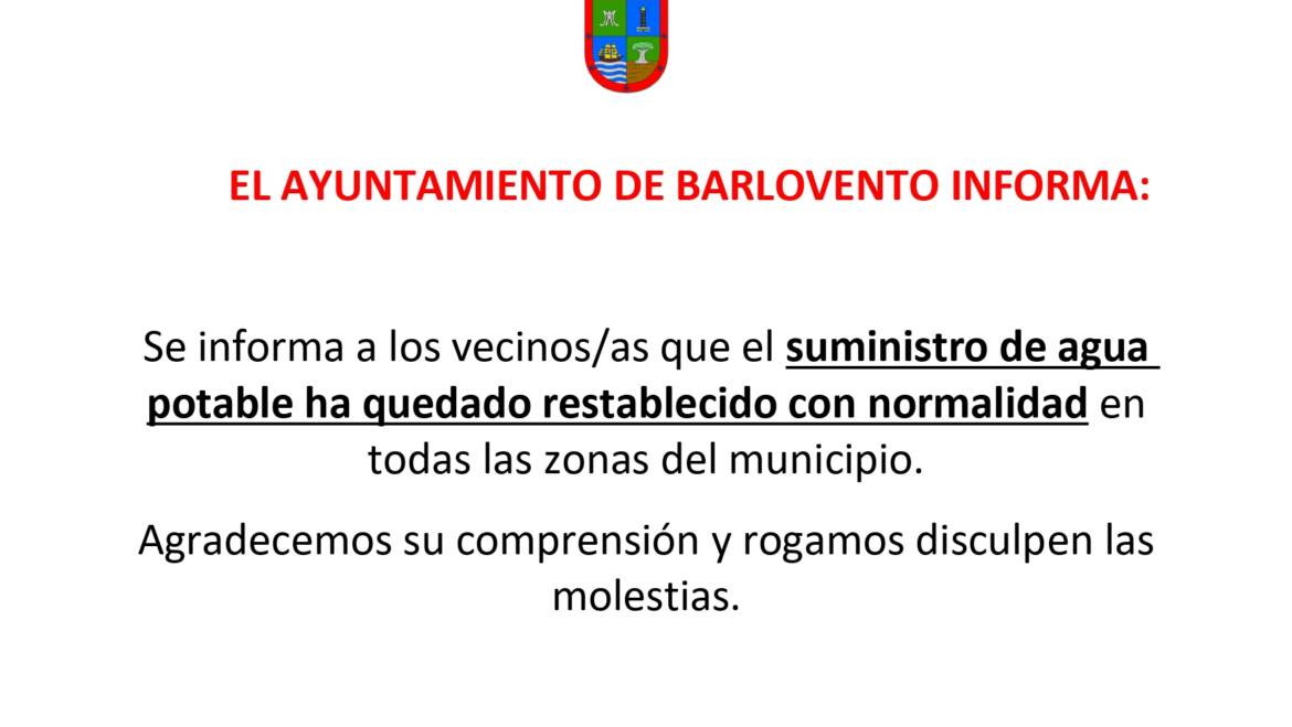 AYUNTAMIENTO DE BARLOVENTO INFORMA:
