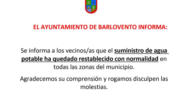 AYUNTAMIENTO DE BARLOVENTO INFORMA: